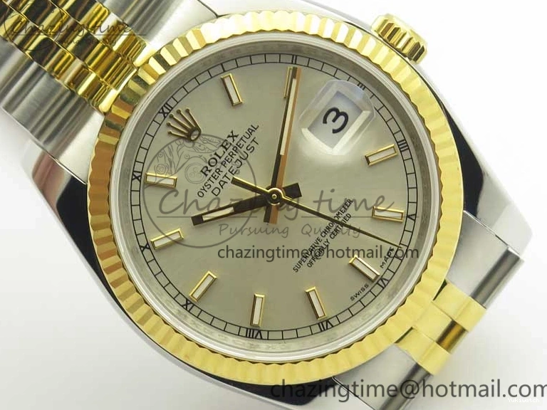 YG Stick Silver Bracelet on SS 126233 Markers ARF Jubilee Dial SS DateJust Best Edition 36 YG 1:1 SH3135 0505